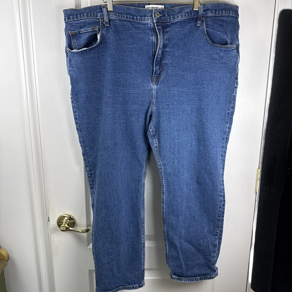 Abercrombie & Fitch Ankle Straight Ultra High Rise Jeans Sz 36/22S Blue Denim